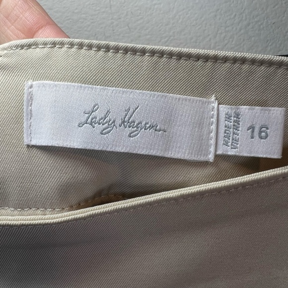 Lady Hagen Women’s Performance Skort Beige Lined Stretch Ribbon Pockets Size 16 - Picture 8 of 16